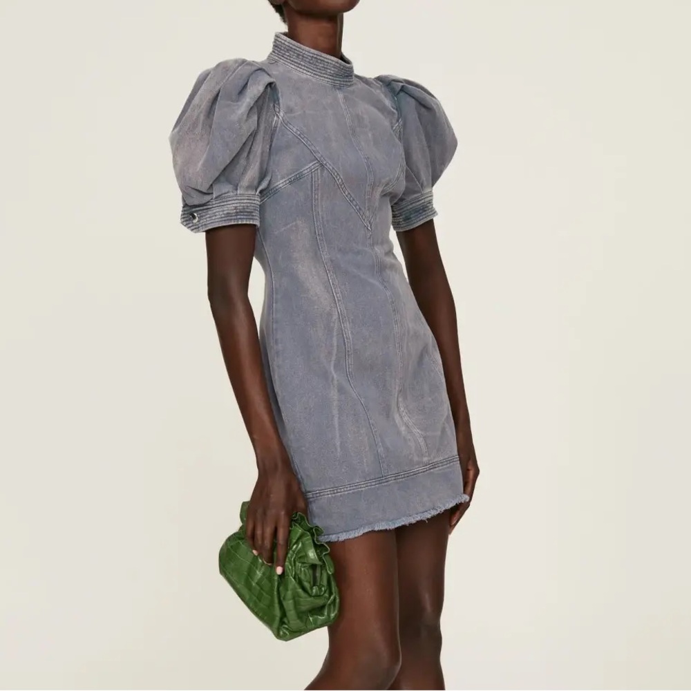 Elliatt Denim Puff Sleeve Mini Dress